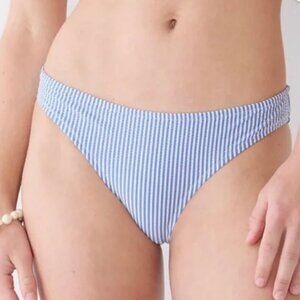 J Crew Women's Blue Seersucker Bikini Bottoms NEW